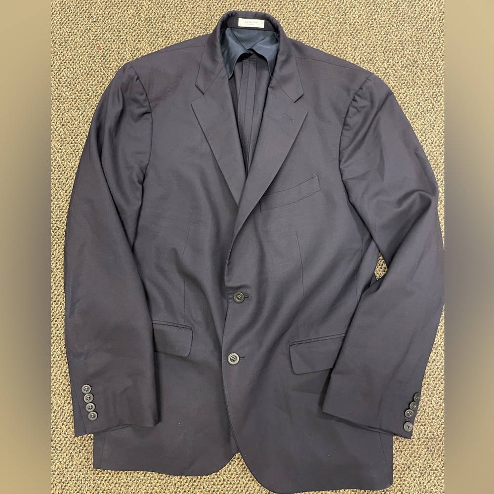 BOGLIOLI MILANO Made in Italy 2-Button Wool Suit Jacket in Navy Size‎ 46 R $1295